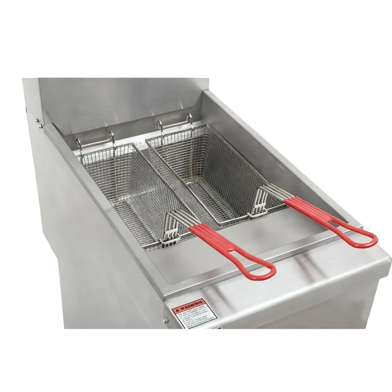 Commercial Gas-Fired Four-Tube Deep Fryer, 120,000 BTU, Equipped with a Robertshaw Control System