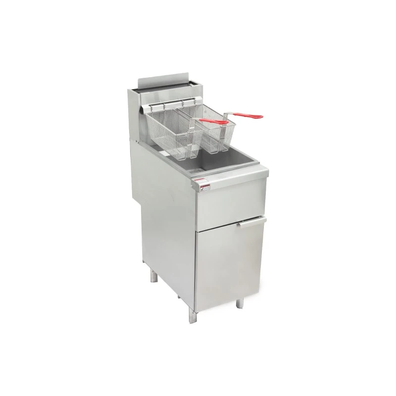 Commercial Kitchen Gas Three-Tube Burner Deep Fryer - Robertshaw Control System, 90,000 BTU (HSD-3N)