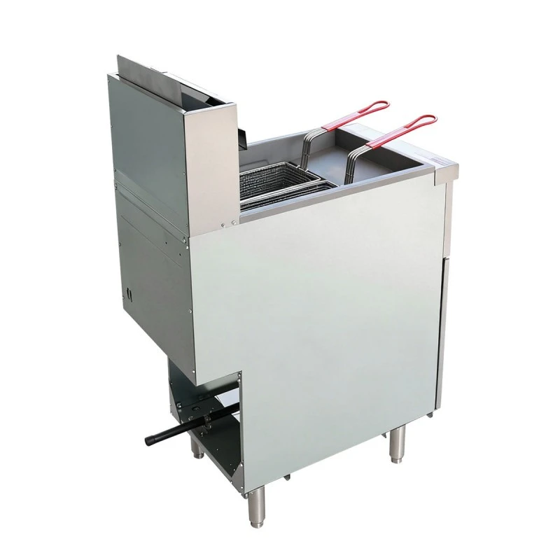 Commercial Kitchen Gas Three-Tube Burner Deep Fryer - Robertshaw Control System, 90,000 BTU (HSD-3N)