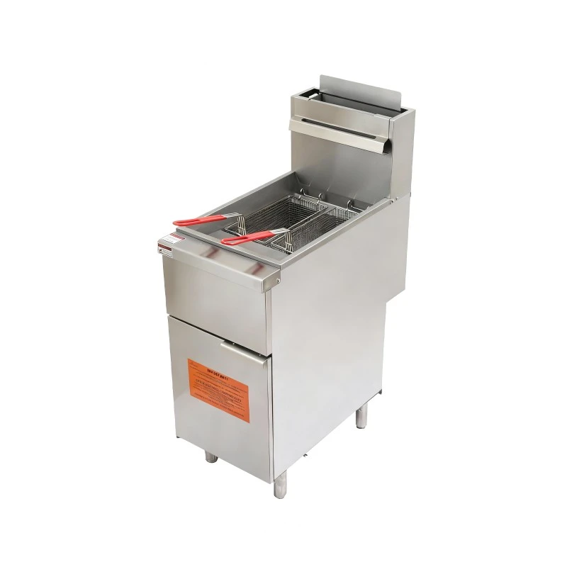Commercial Kitchen Gas Three-Tube Burner Deep Fryer - Robertshaw Control System, 90,000 BTU (HSD-3N)