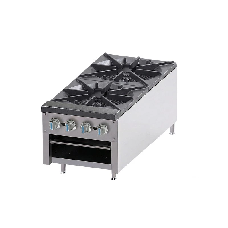 Commercial Dual-Burn Cast Iron Gas Cooktop