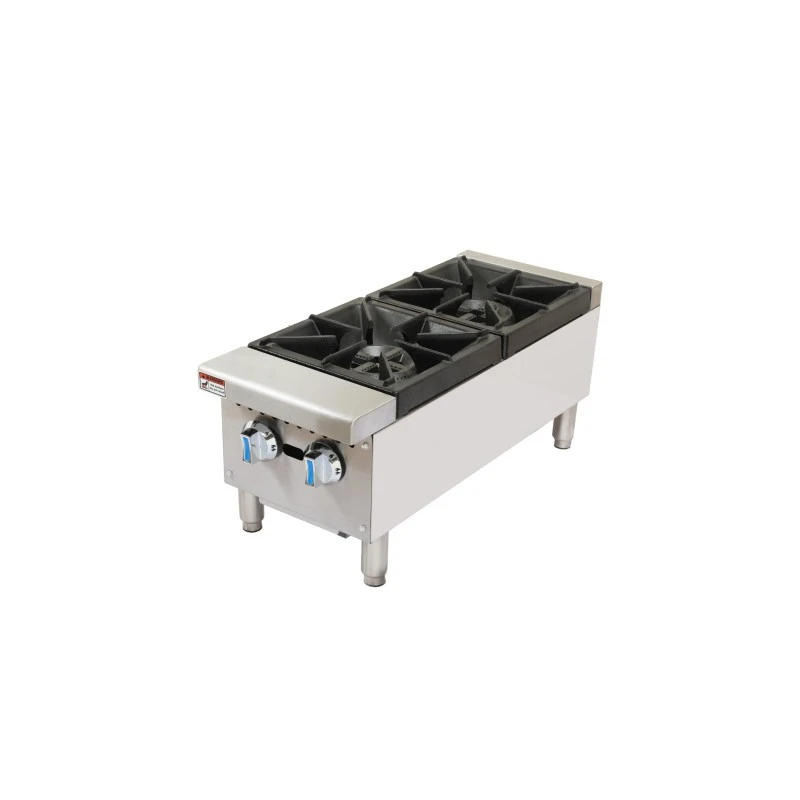 Commercial Dual-Burn Cast Iron Gas Cooktop