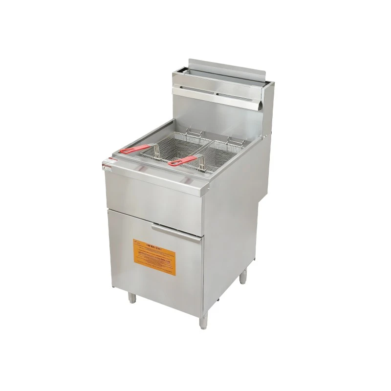 Commercial Gas-Fired 5-Tube Deep Fryer, 150,000 BTU, equipped with a Robertshaw control system