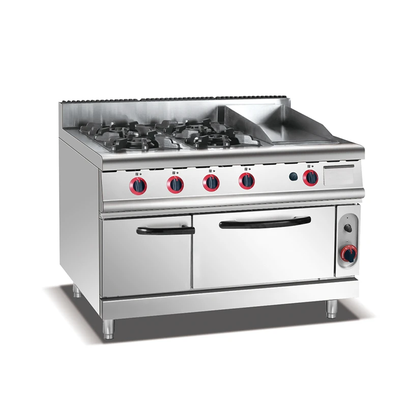 Gas Range 4-Burner Stove & Griddle & Oven