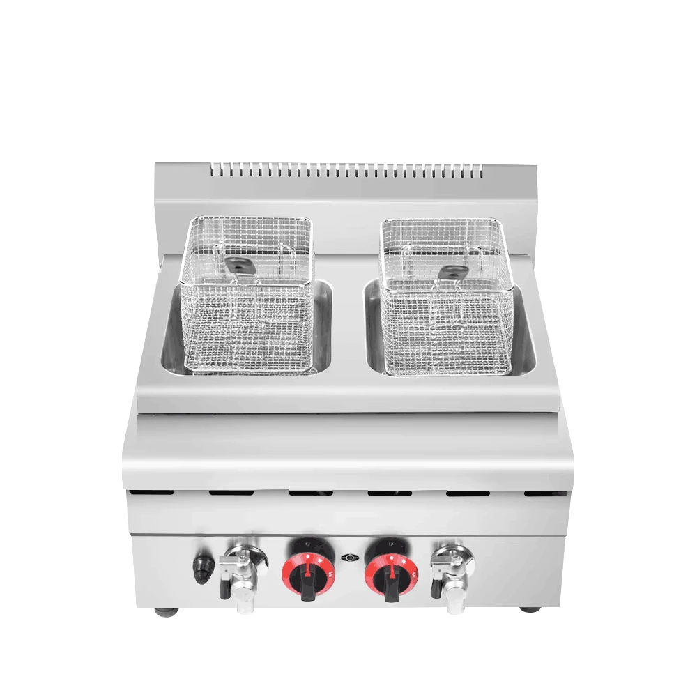 Counter Top 2-Tank 2-Basket Gas Fryer