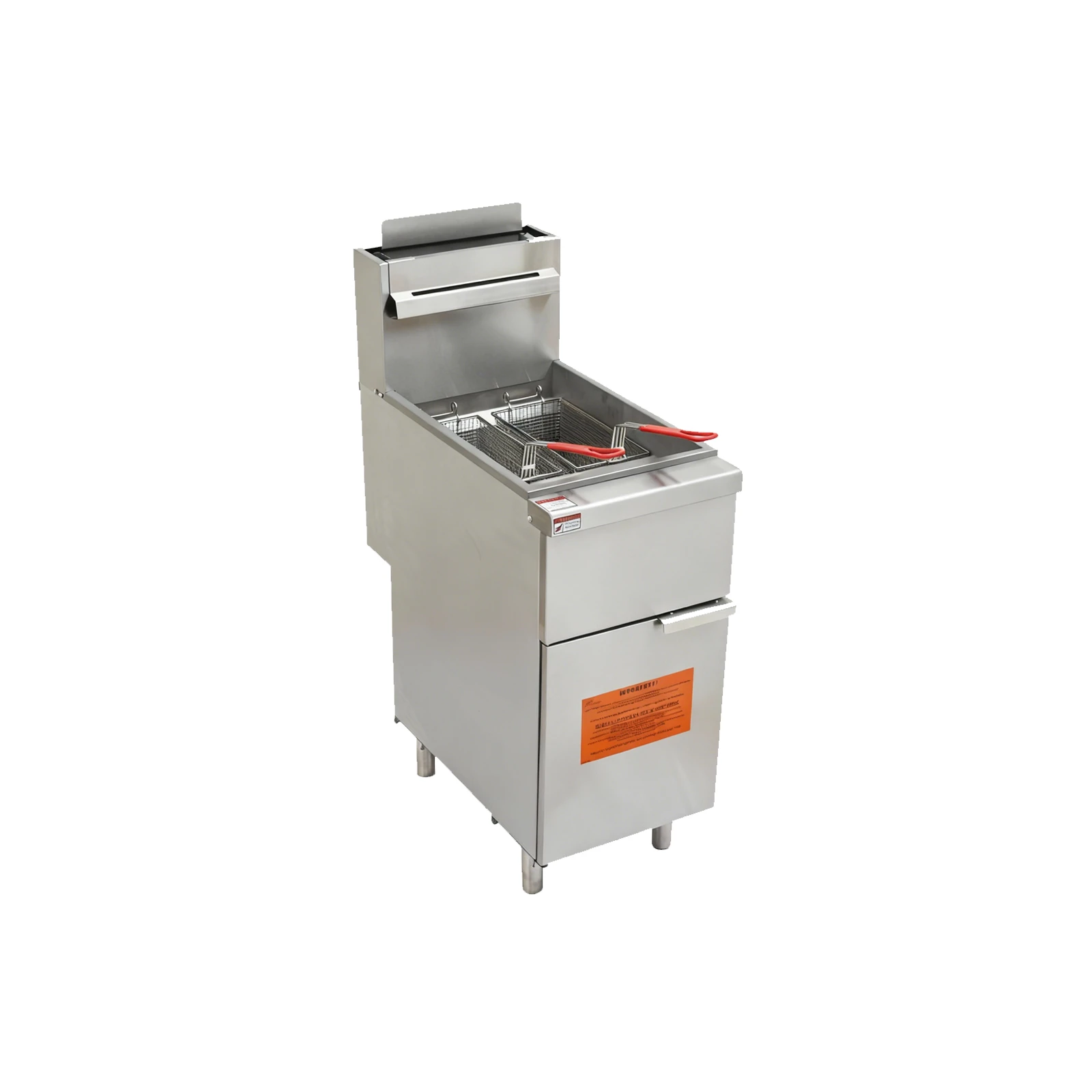 Commercial Kitchen Gas Three-Tube Burner Deep Fryer - Robertshaw Control System, 90,000 BTU (HSD-3N)