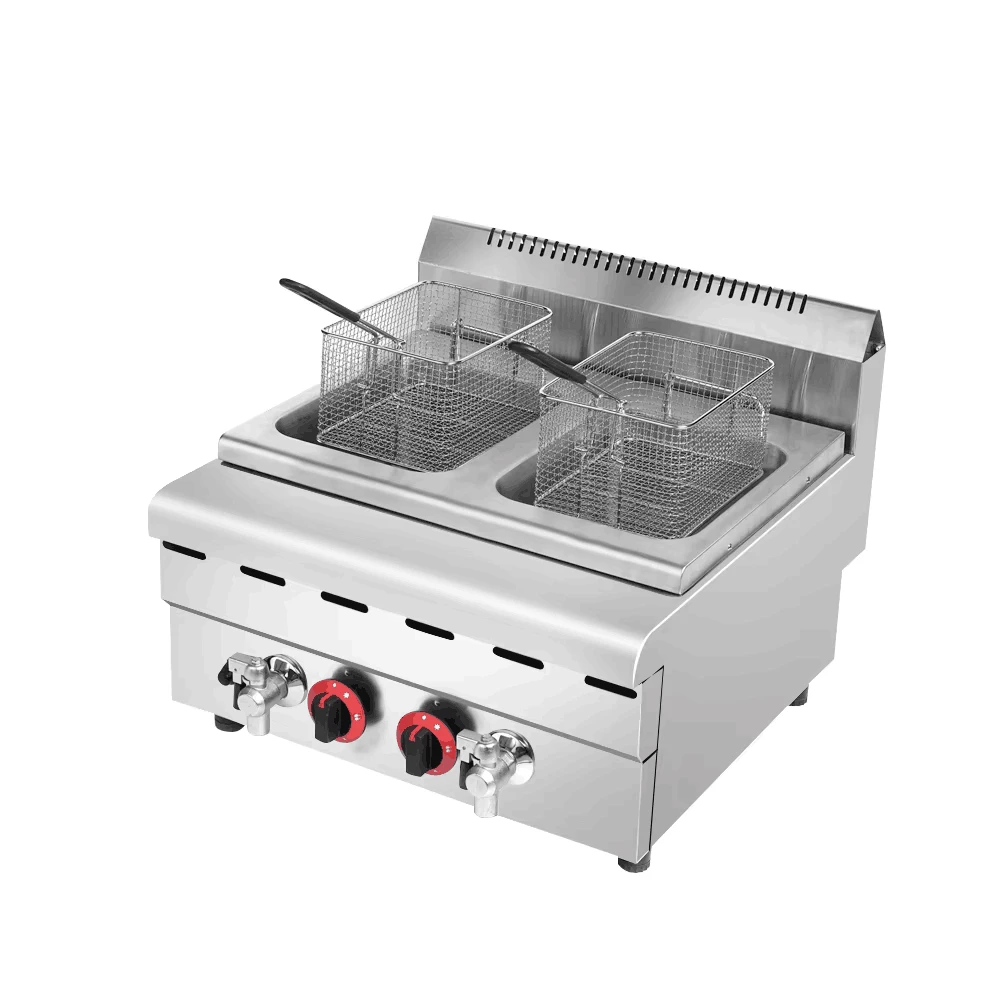 Counter Top 2-Tank 2-Basket Gas Fryer