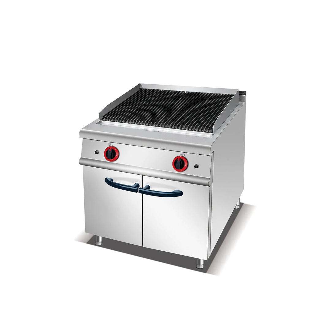 Gas Lava Rock Grill with Cabinet