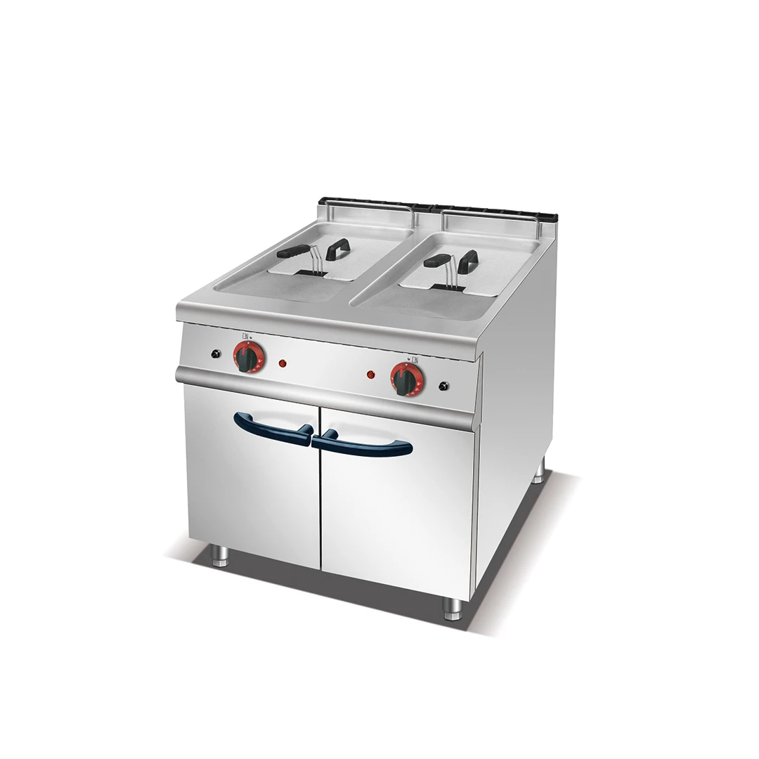 Electric 2-Tank Fryer with Cabinet