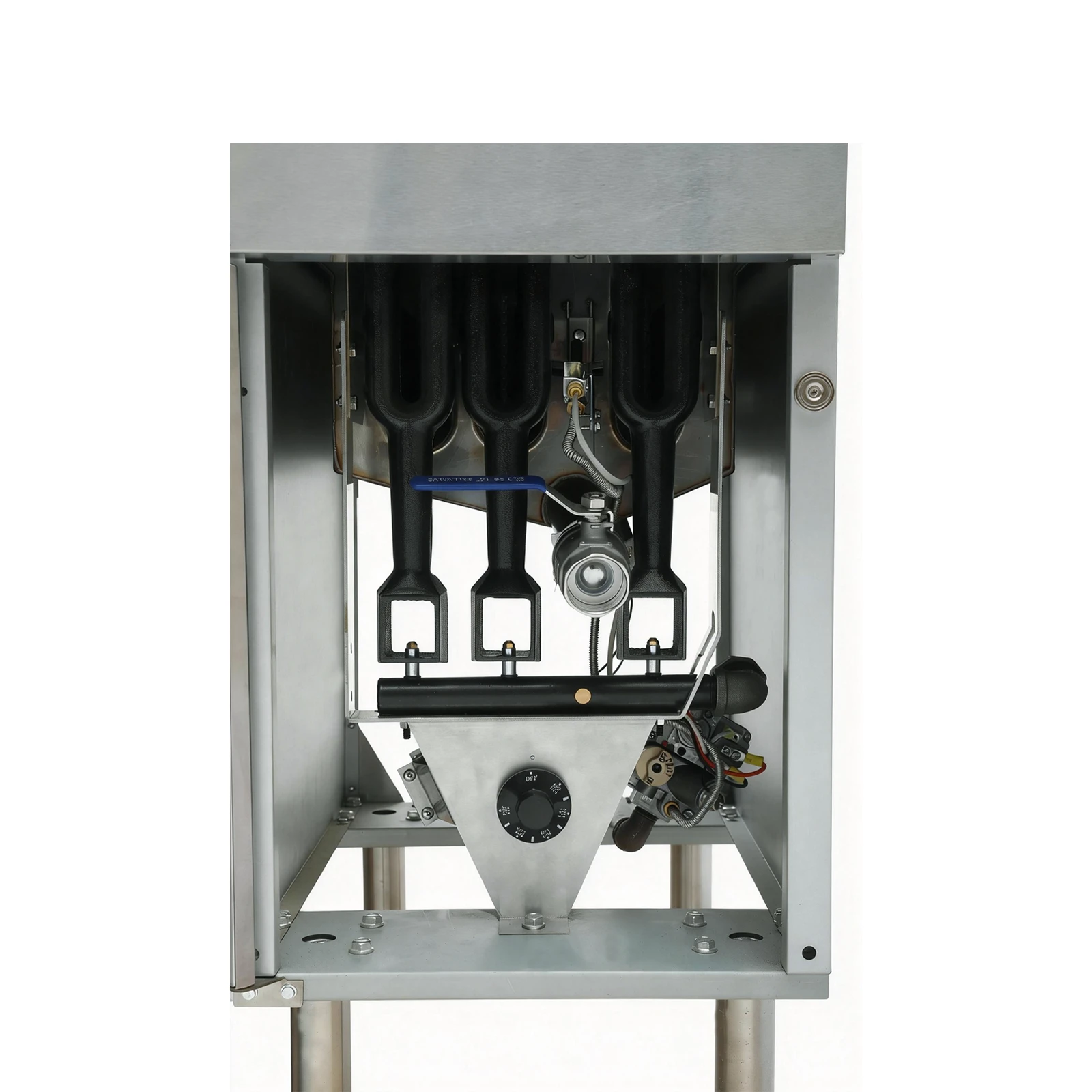 Commercial Kitchen Gas Three-Tube Burner Deep Fryer - Robertshaw Control System, 90,000 BTU (HSD-3N)