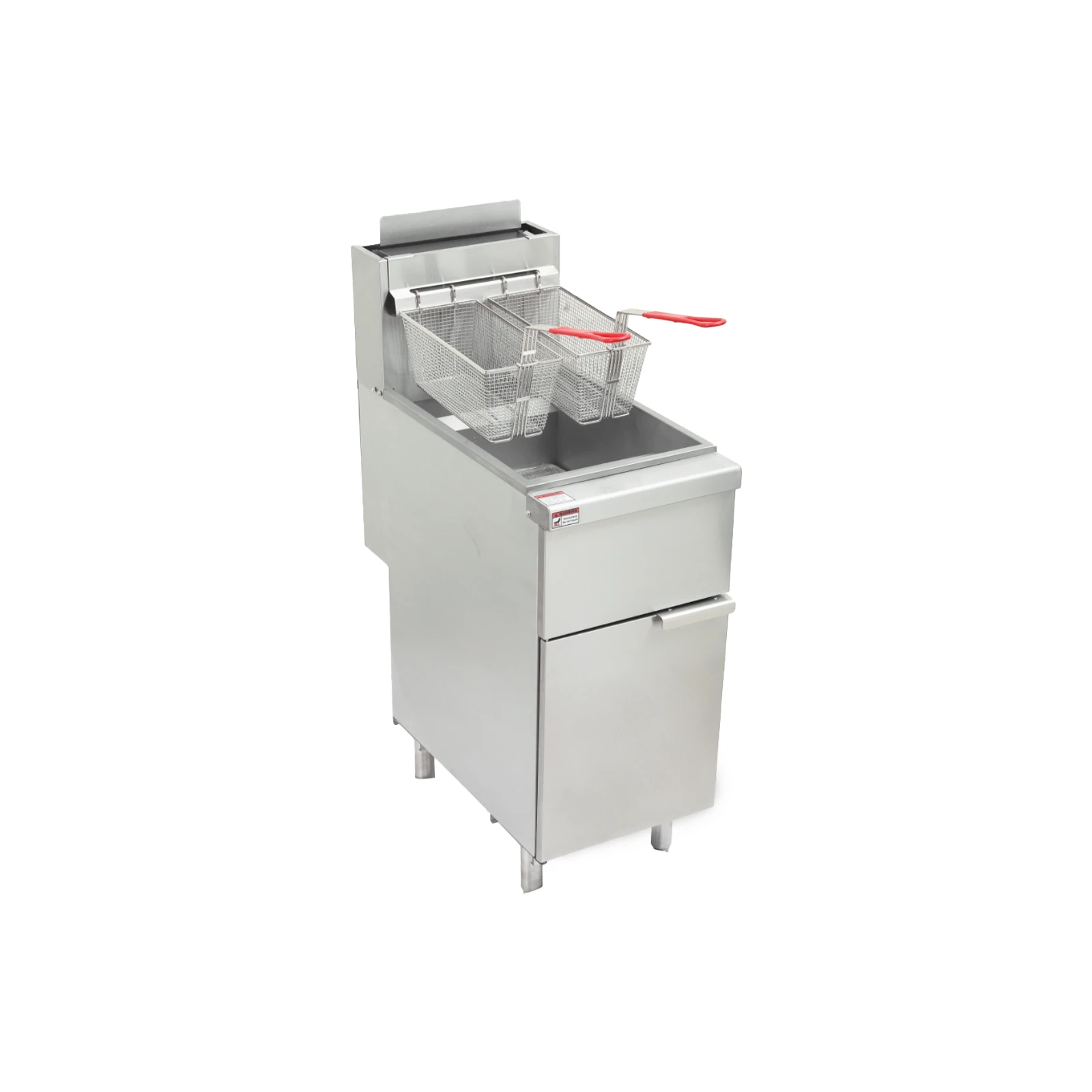 Commercial Kitchen Gas Three-Tube Burner Deep Fryer - Robertshaw Control System, 90,000 BTU (HSD-3N)
