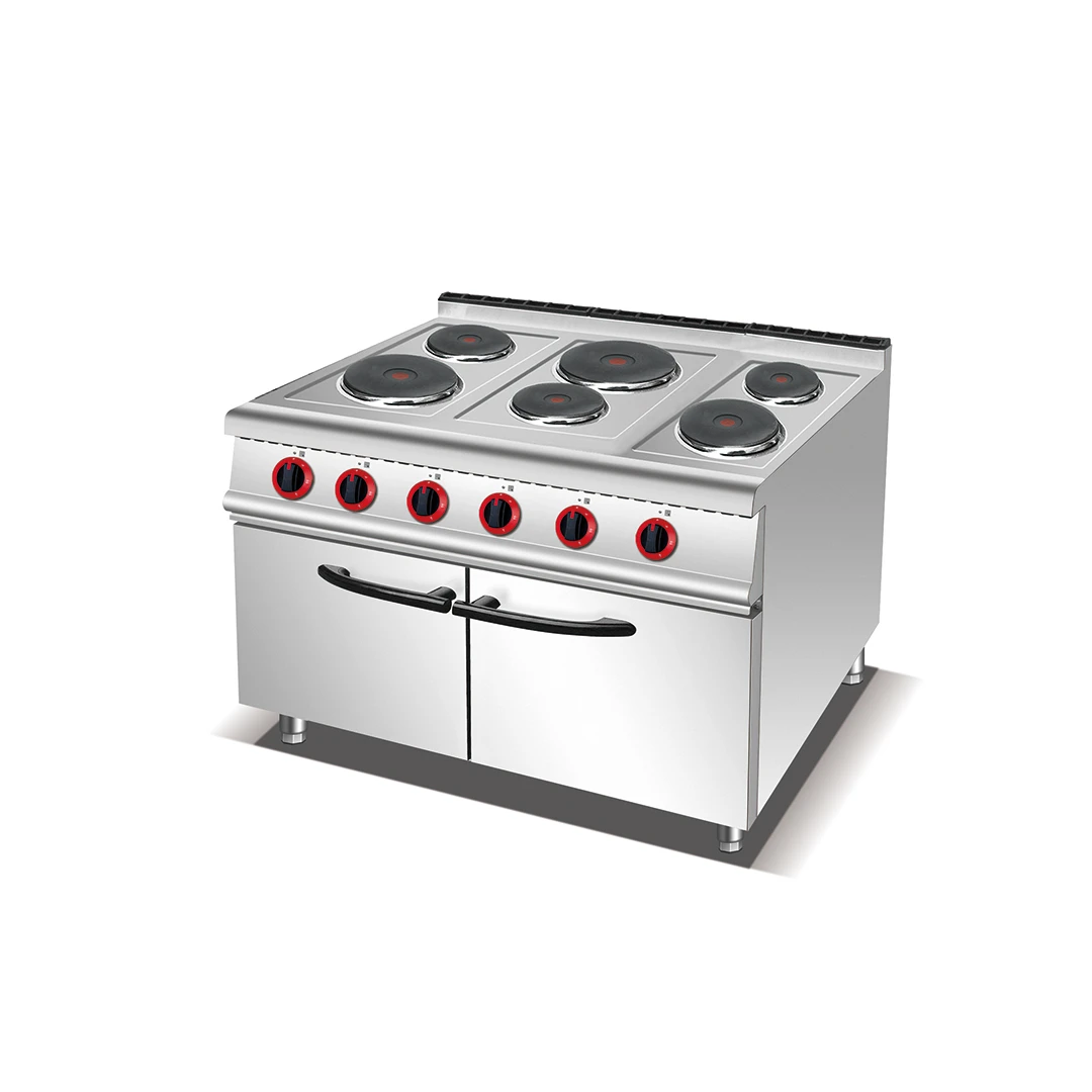Electric 6-Hot Plate Cooker with Cabinet