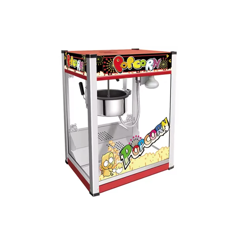 Cinema-style red-roof commercial automatic popcorn vending machine, electric tabletop popcorn machin