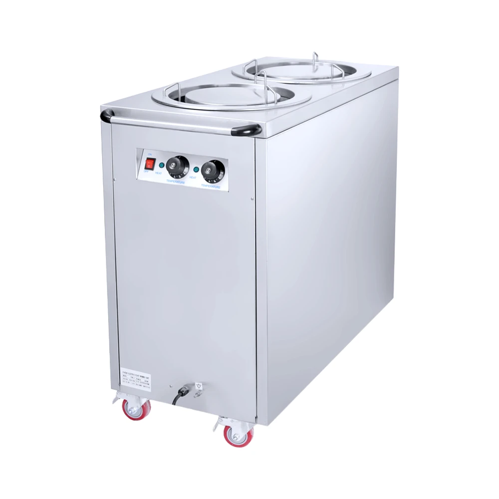 2-Head Electric Plate Warmer Cart