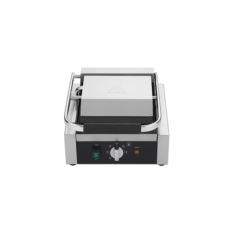 Commercial electric baking pan, stainless steel panini pan with grooved tray, suitable for restauran