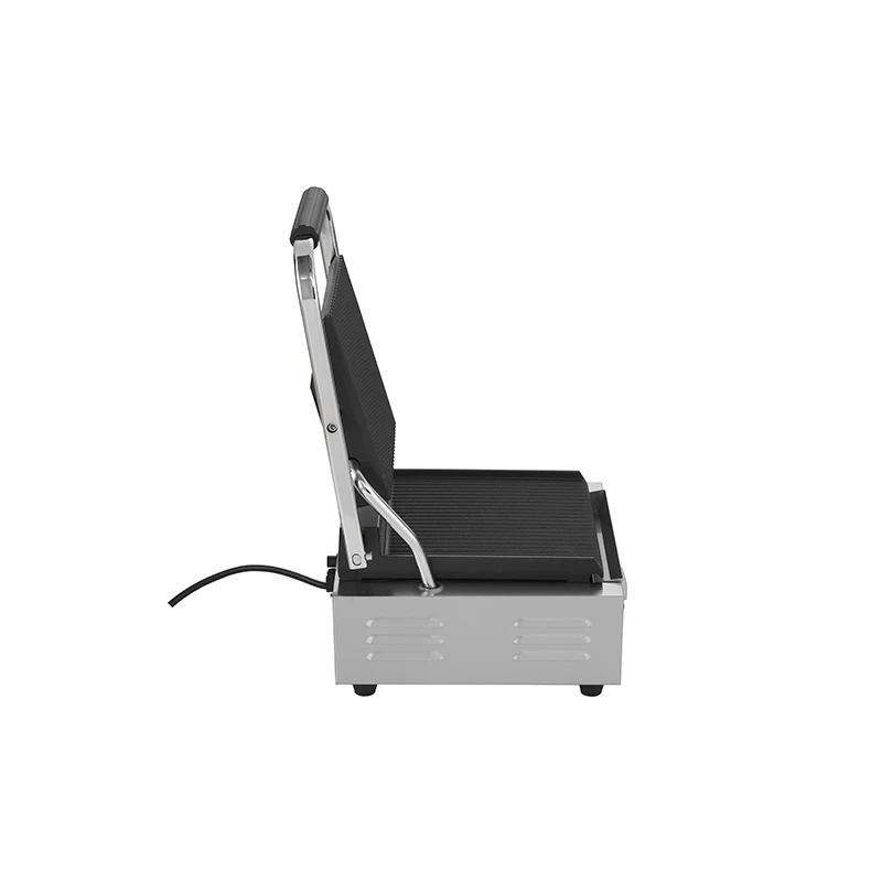 Commercial electric baking pan, stainless steel panini pan with grooved tray, suitable for restauran