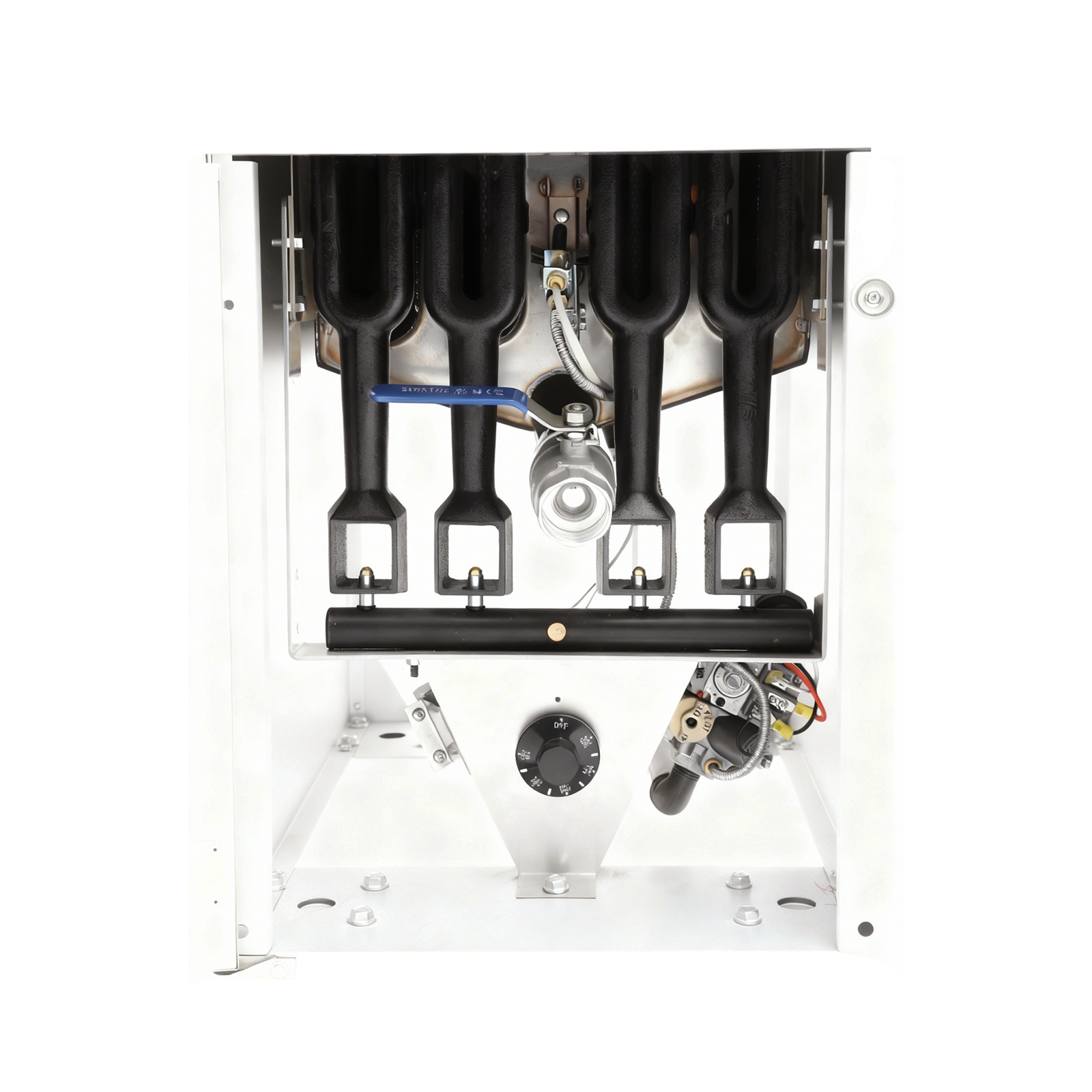 Commercial Gas-Fired Four-Tube Deep Fryer, 120,000 BTU, Equipped with a Robertshaw Control System