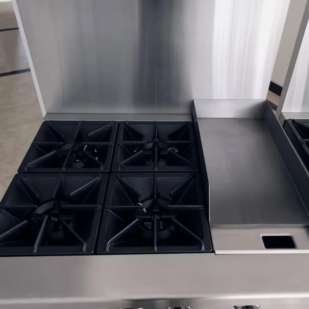 6 burner gas range with 24''griddle&oven