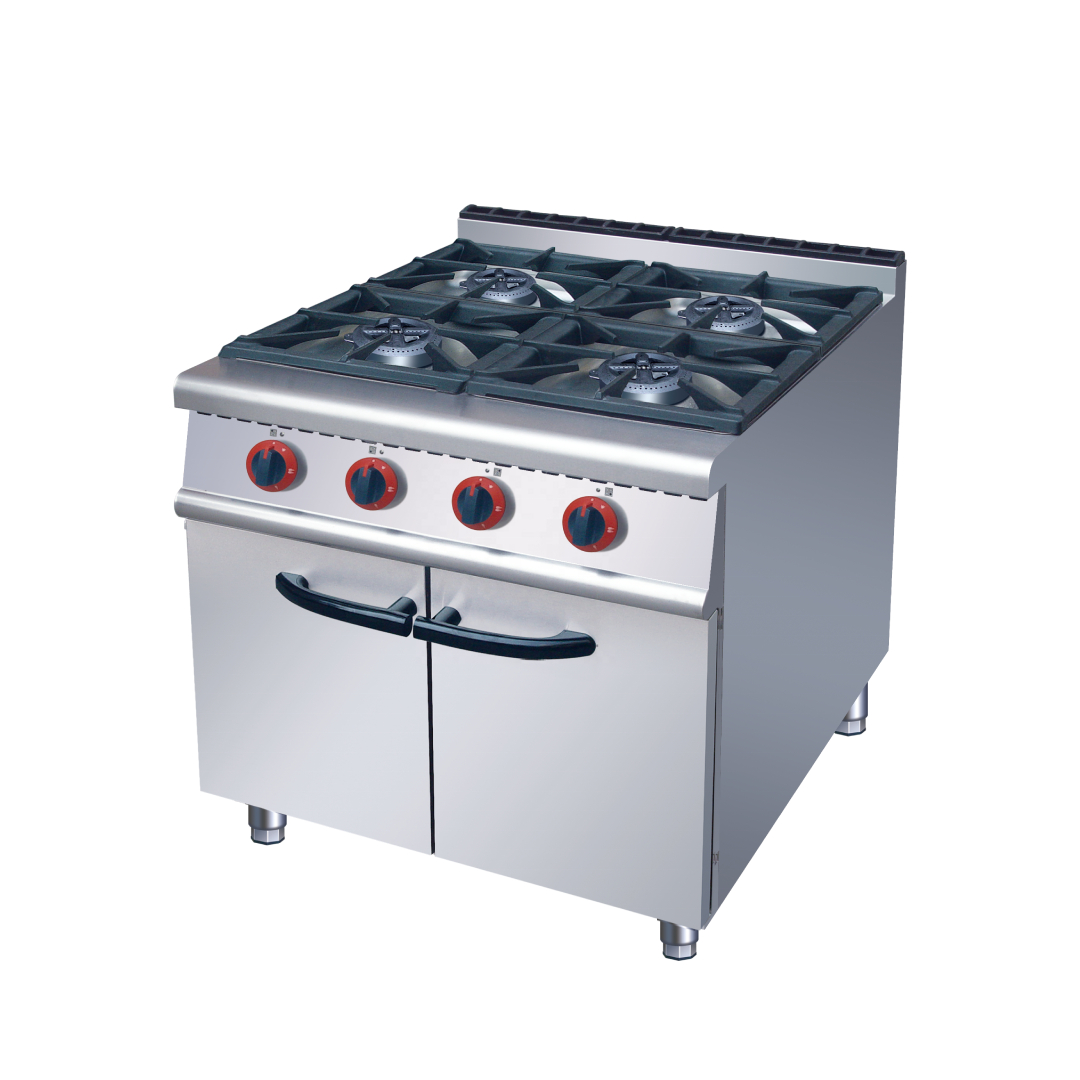 Gas 4-Burner Range with Cabinet