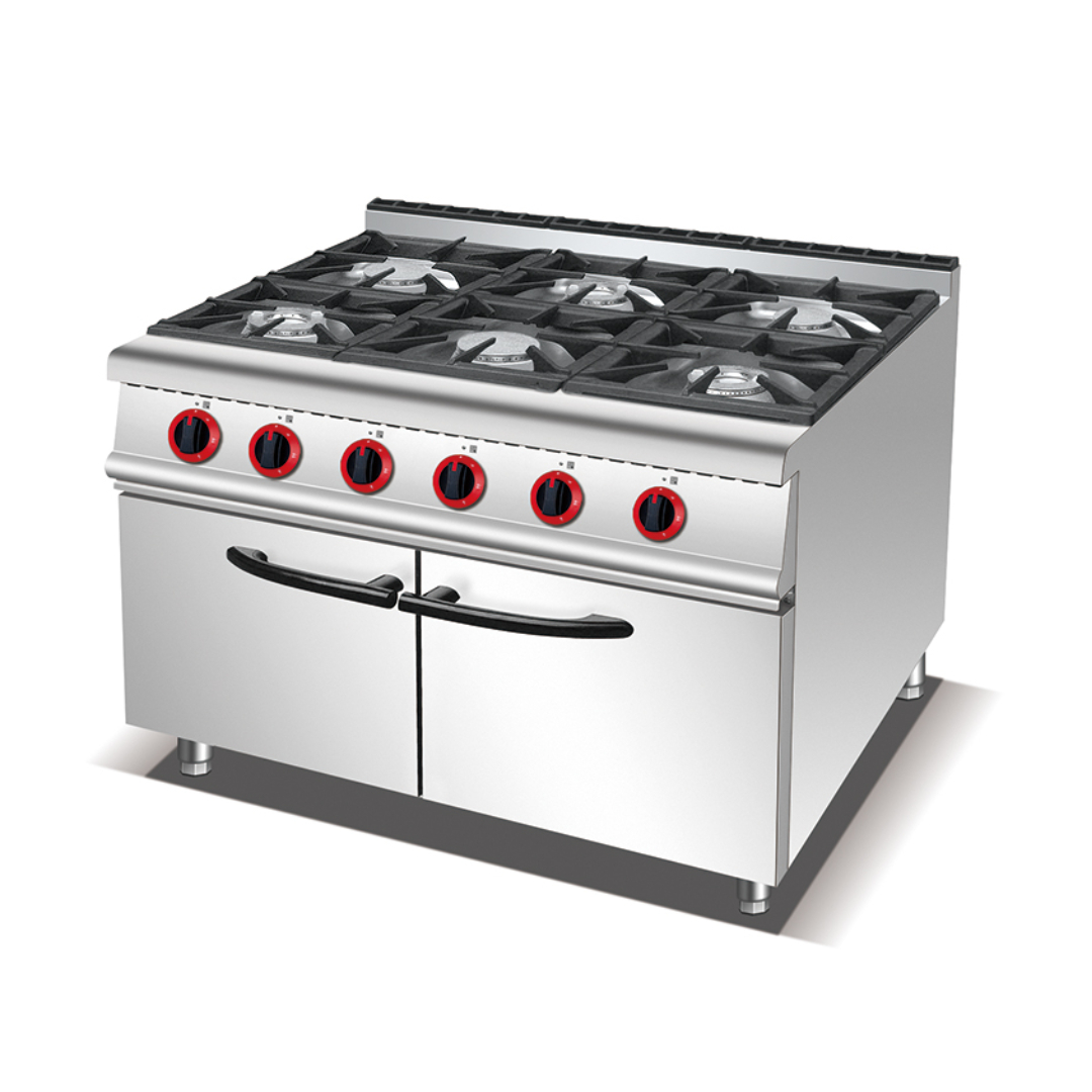 Gas 6-Burner Range with Cabinet