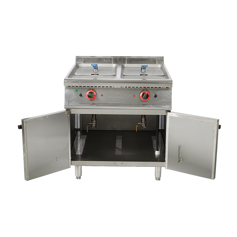 Electric 2-Tank Fryer with Cabinet