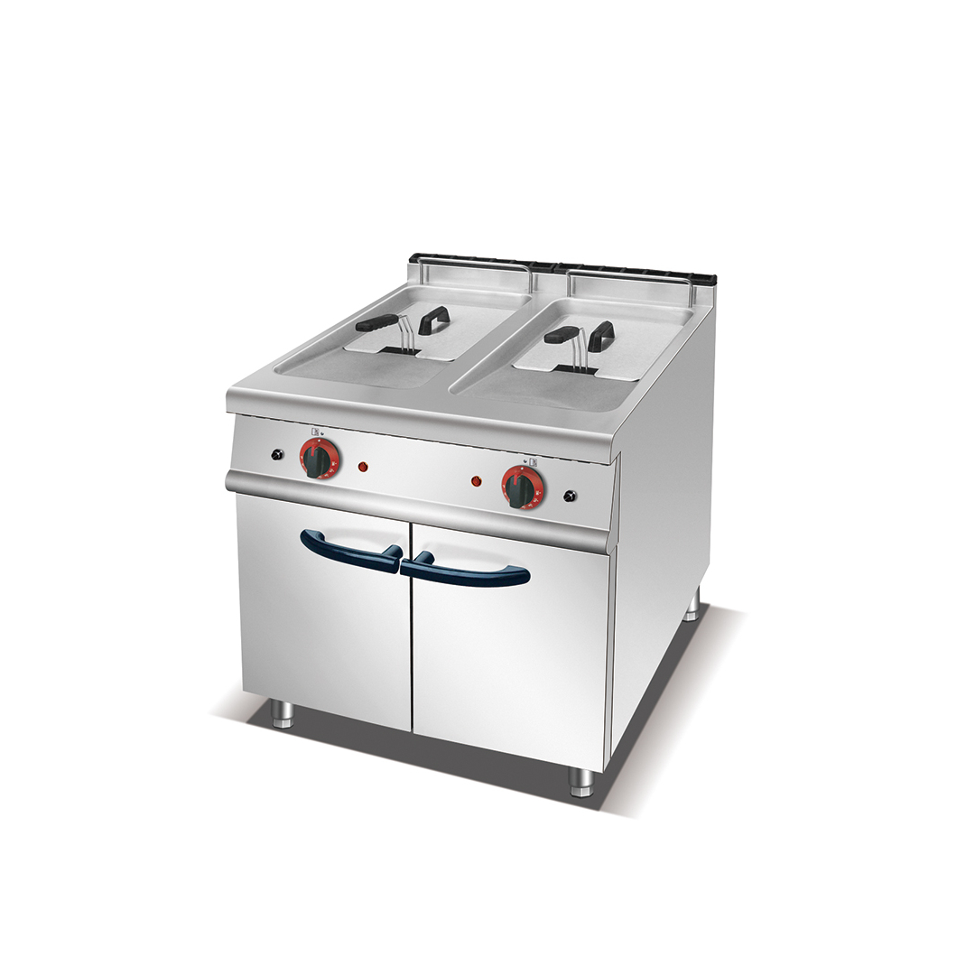 Electric 2-Tank Fryer with Cabinet